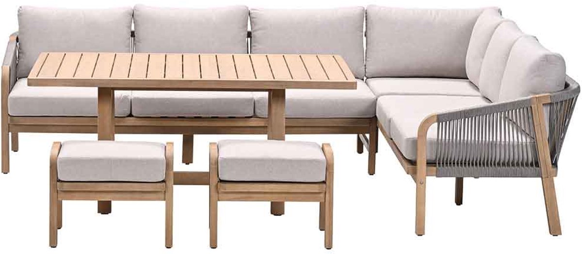 Garden Impressions Alora lounge dining set 5-delig rechts - grey sand