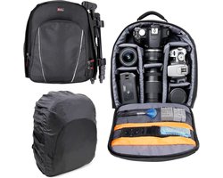 Waterbestendige Rugzak - Outdoor Tas - Verrekijker Bescherming - Met Regenhoes - Zwart Oranje