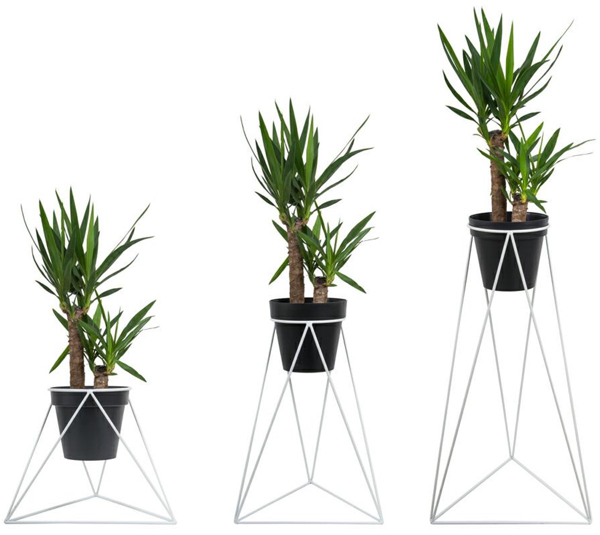 HowHomely Serie - Driepoot Plantenhouder - Wit - Staal - 40 cm