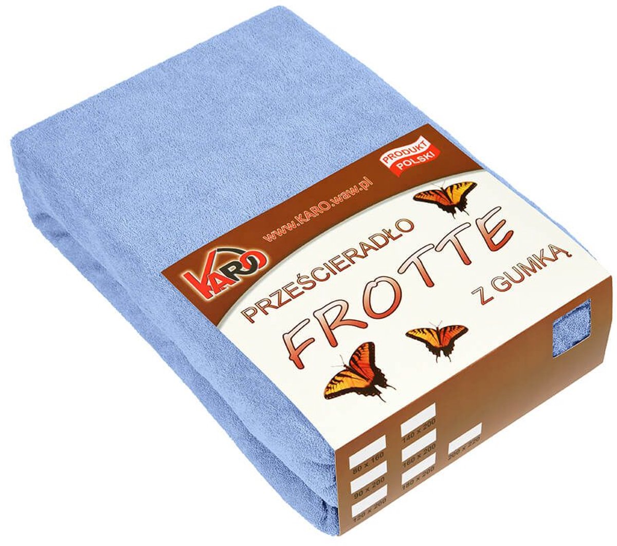 KARO - Hoeslaken Frotte - 80x200 cm - Bamboeblauw - 200g/m² - Met Elastiek
