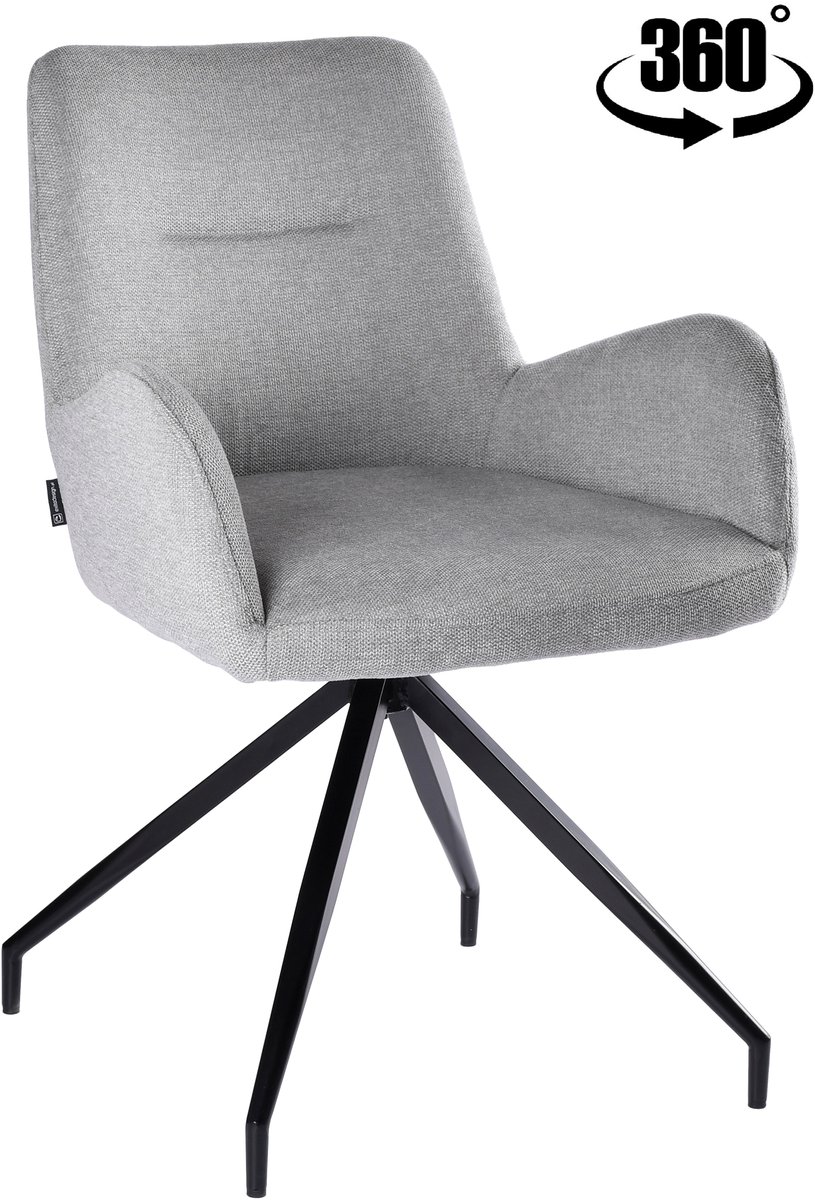 ExitoDesign KEMAL - Bureaustoel - Grijze Stof - Elegante en Comfortabele Zitting