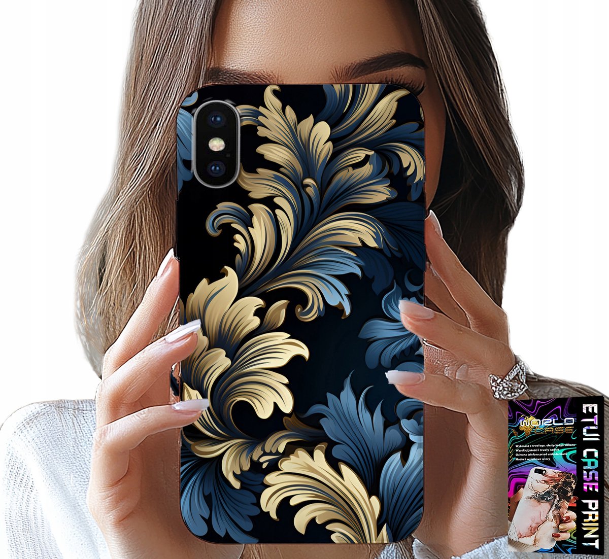 HOESJE VOOR IPHONE XS MAX - ELEGANT GOUDEN, MODIEUS PATROON