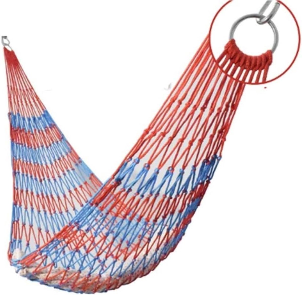 Hangbed Meerkleurig - Hangmat Dubbel - Buiten Ontspannen - Draagbaar Lichtgewicht - Rood Blauw