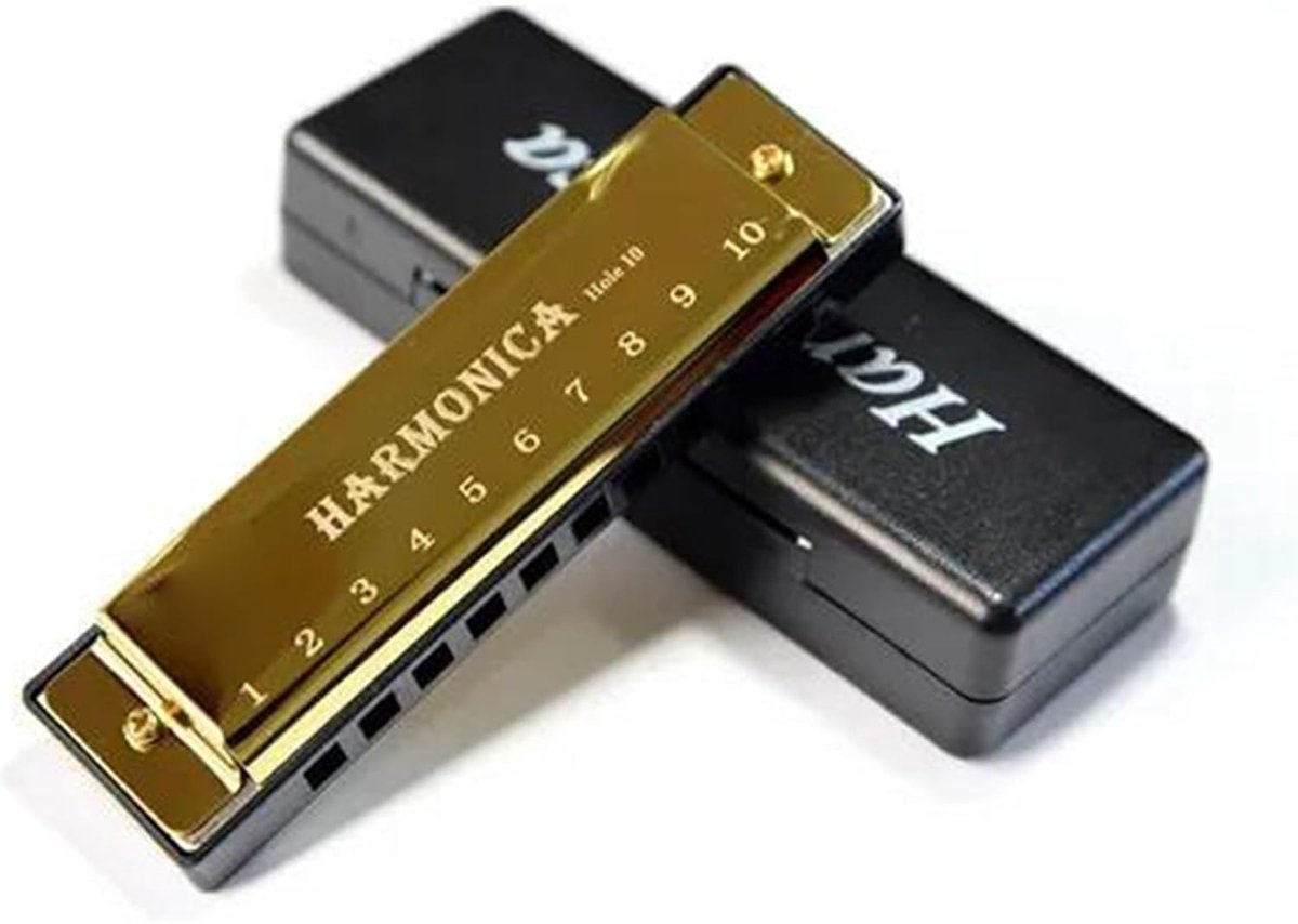 Mondharmonica - Blaasinstrument - Muziek Leren Spelen - 10 Gaten - 10x2.5x2 cm - Rood Zwart