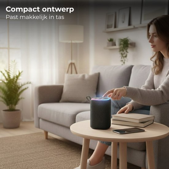 Lomera Bluetooth Speaker - Draadloze Speaker - Draagbare Bluetooth Speaker - Bluetooth Luidspreker - Draagbare Speaker - Mini Bluetooth Speaker - Bluetooth Speaker RGB - Bluetooth Speaker met RGB Verlichting — afbeelding 4