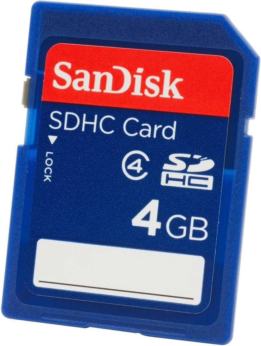 SDHC Geheugenkaart - Data Opslag - Foto Video Opslag - Water Schokbestendig - 4 GB Klasse 4 - Blauw