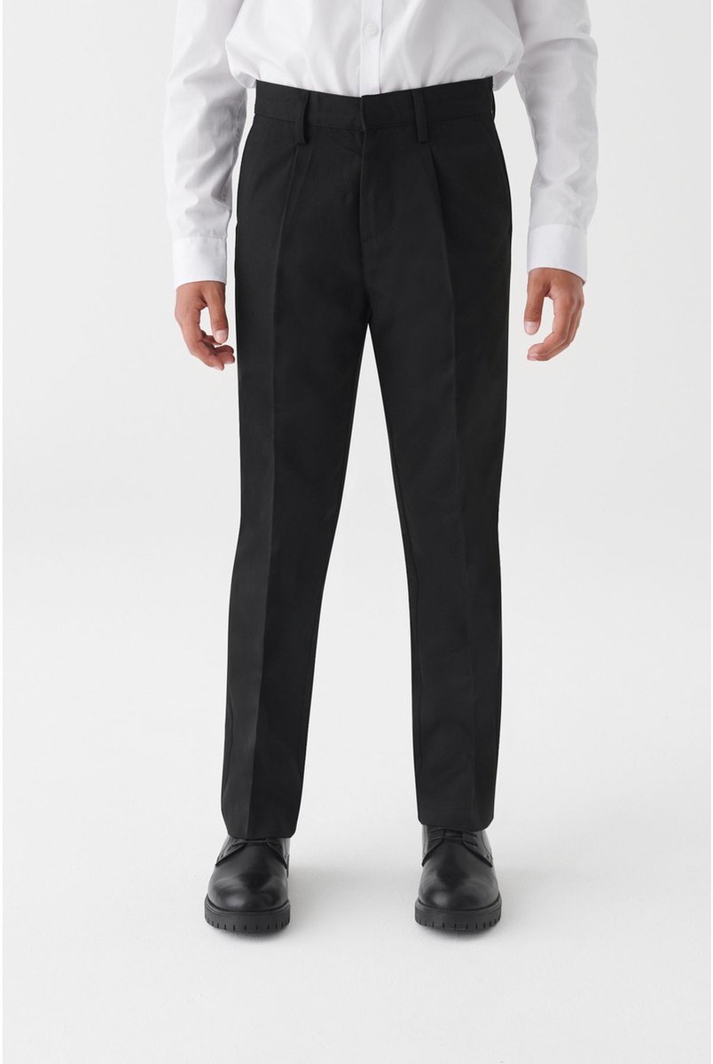 Next - Jongens - Schoolbroek met geplooide voorkant - Zwart