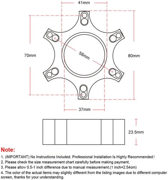 Stuurwiel Adapterplaat - Stuurwiel Adapter - Race Games - Uitgebreid CNC - 70 Mm — afbeelding 2