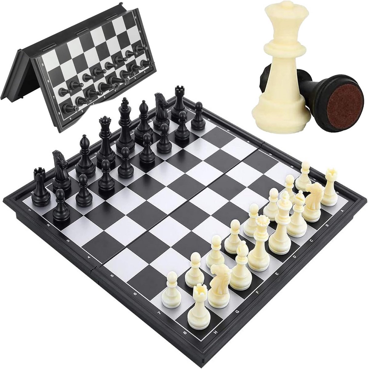 Magnetisch Schaakbord Opvouwbaar 32x32 cm Perfect voor Reizen en Kinderen