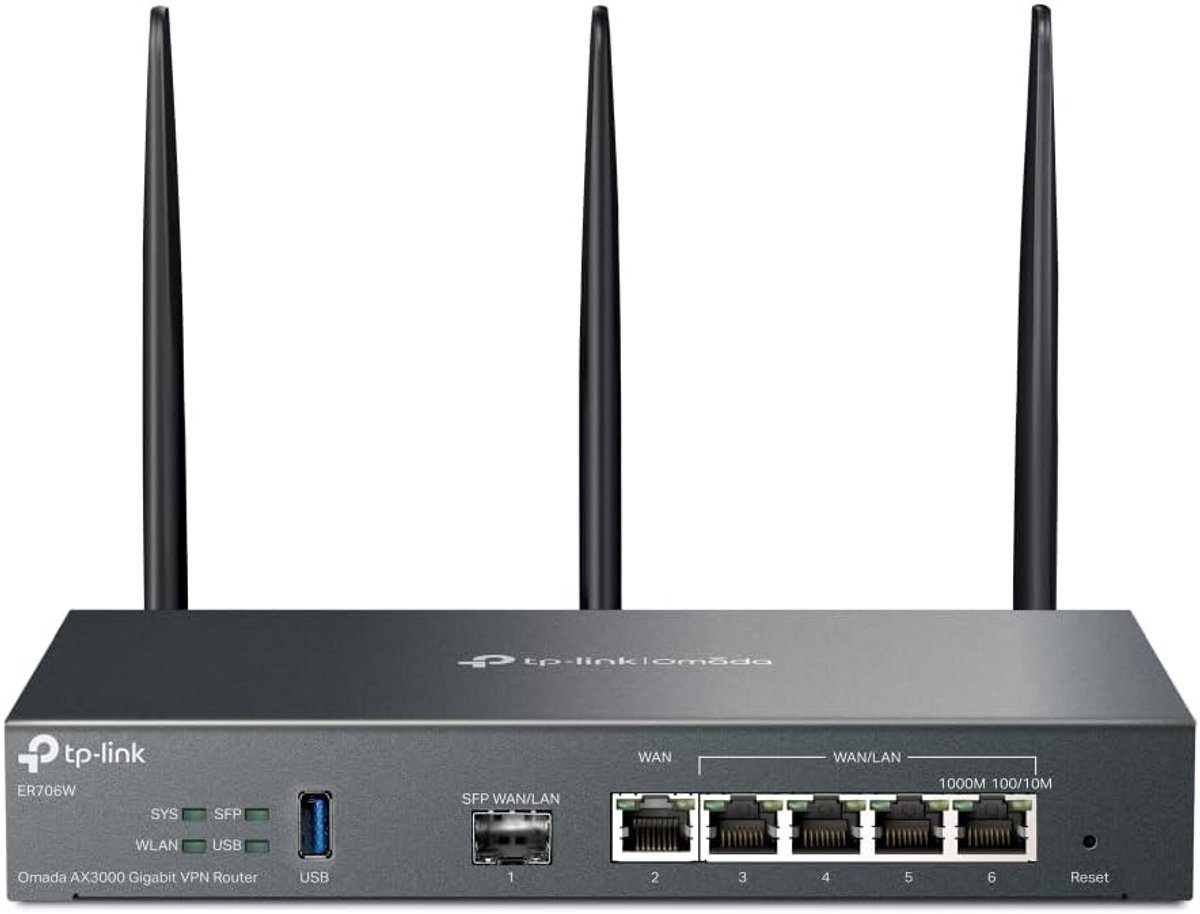 Gigabit VPN Router - Netwerk Switch - Veilig Netwerk - 6 Poorten - 18 x 8 cm - Zwart