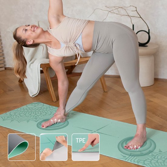 HMS YM10 Serie - Yogamat - Mint - TPE - Antislip — afbeelding 5