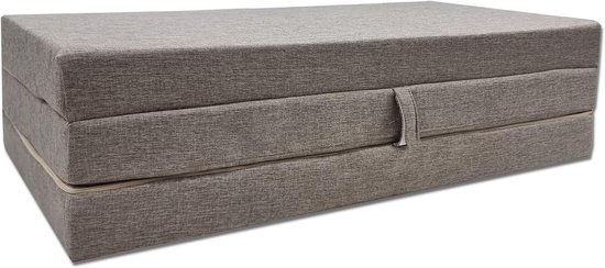 Schuimmatras - Campingmatras met deksel 120 x 200 x 10 cm - Grijs van Abbey Camp — afbeelding 3