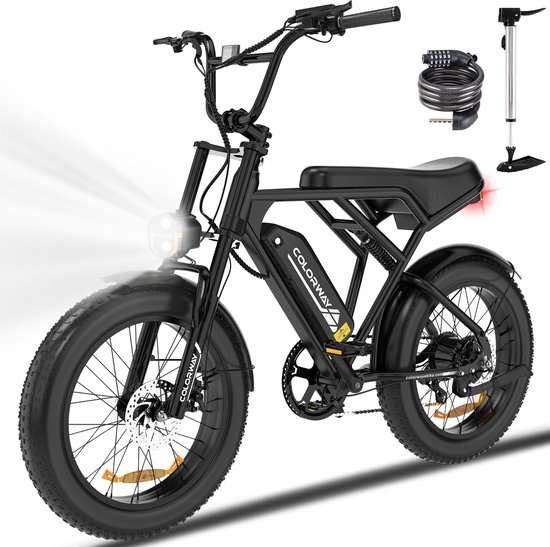 Hitway Elektrische Fiets BK6SL1 - Trendy 20*3.0 Inch Fat Tire City Commuter EBike met Afneembare 36V 15.6 Ah Lithium Batterij - Opvouwbaar Mountain E-Bike met 250W Motor - 7 Versnellingen - IP54 Waterdicht (EAN: ...7791) - Hitway - €849,99