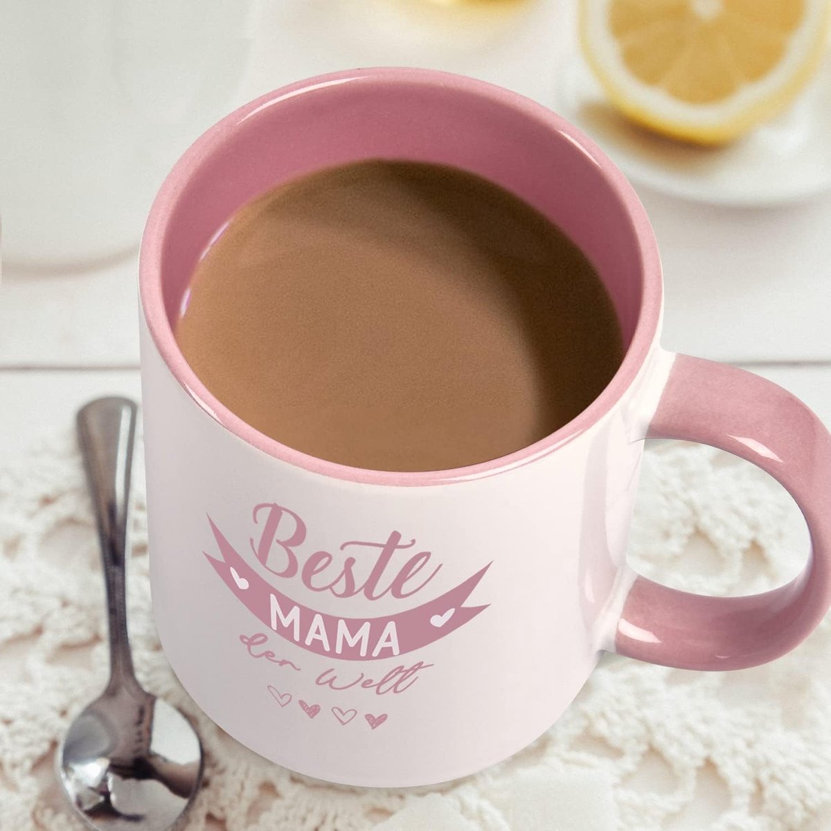 Roze mok 320 ml Beste Mama ter wereld - cadeau voor Moederdag, verjaardag en kerst — cadeau in Koken & Dineren - foto 3
