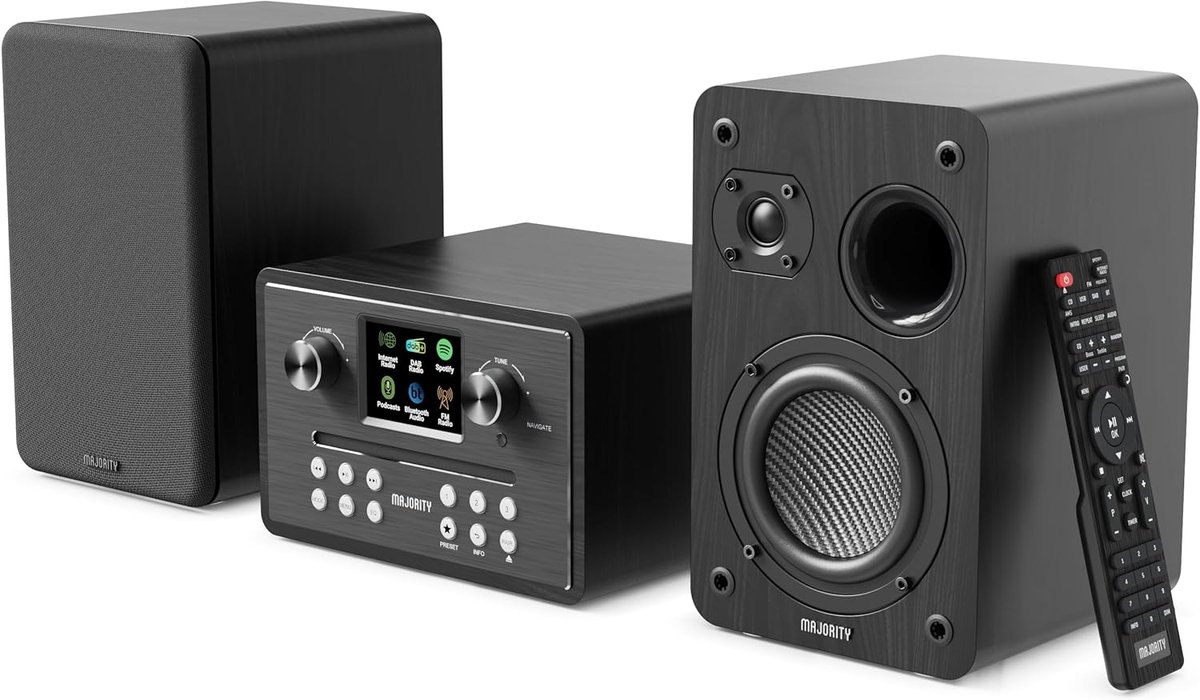 Internetradio - Hifi Muzieksysteem - Thuis Luisteren - 60 Watt Stereo - 20x18x128cm