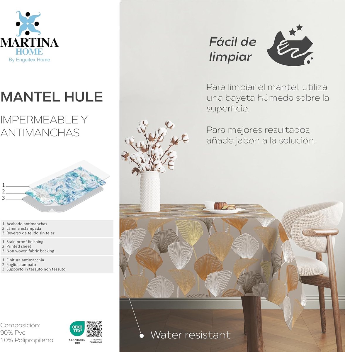 Waterdicht Tafelkleed Bruin 250x140 cm - Vuil- en Vlekbestendig Tafelzeil