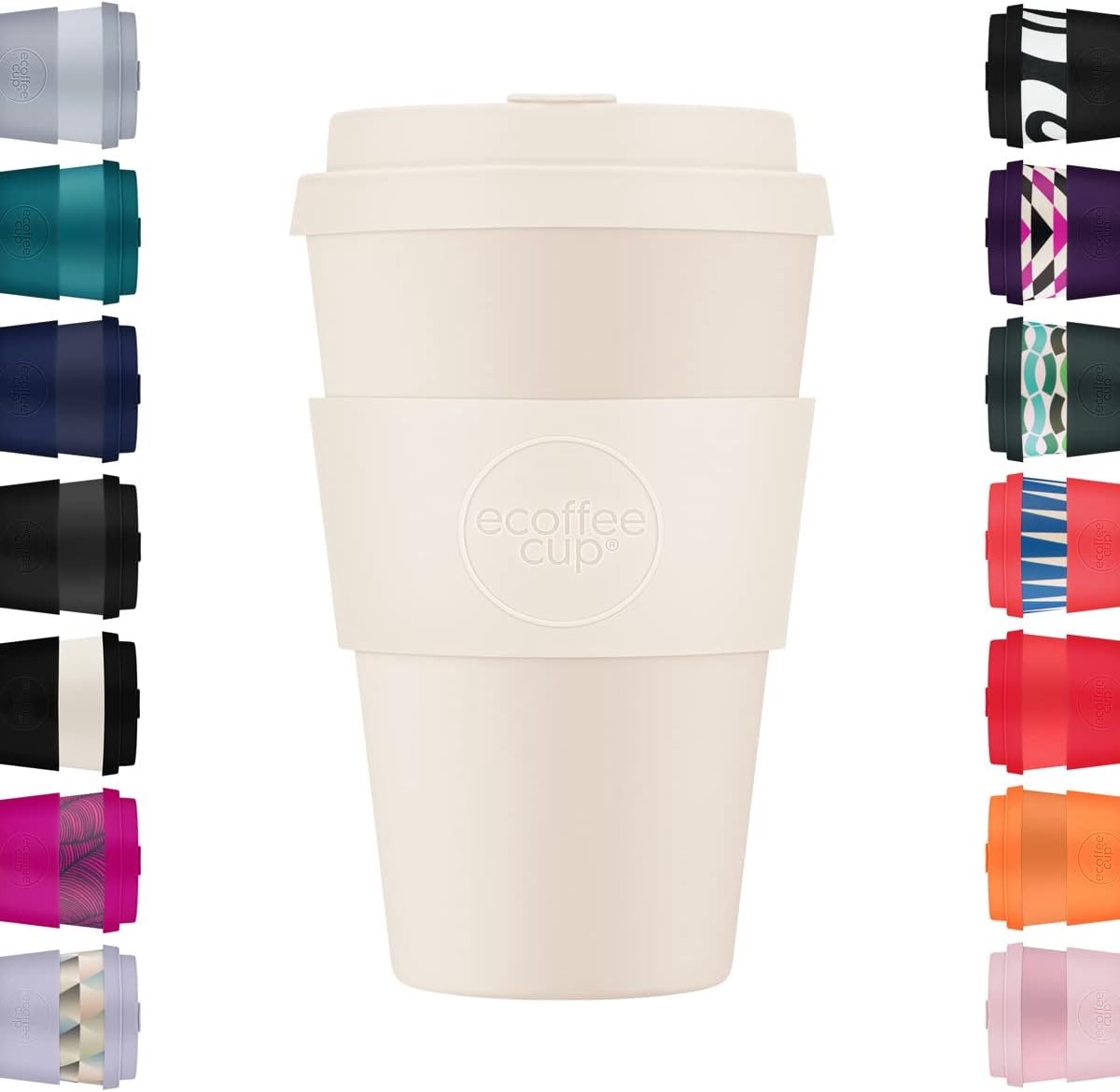 Ecoffee Cup herbruikbare biologisch afbreekbare beker 400ml met deksel