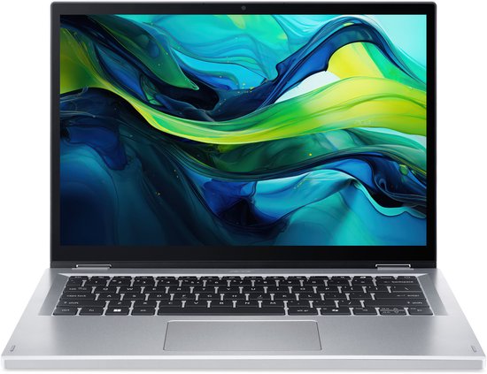 Acer Aspire Go Spin 14 AGSP14-31PT-37XH Intel Core 3 N355 Hybride (2-in-1) 35,6 cm (14") Touchscreen WUXGA 8 GB LPDDR5-SDRAM 128 GB eUFS Wi-Fi 6 (802.11ax) Windows 11 Home US International Zilver - Acer - Hoofdafbeelding