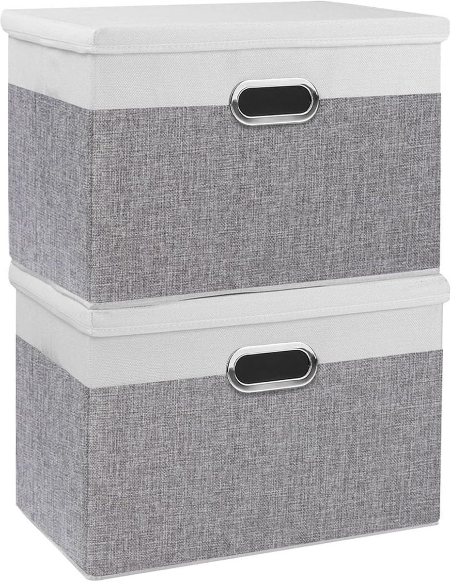 Opbergdozen met Deksel - Opvouwbaar, 2-Pack, 45x30x30cm, voor Kleding en Accessoires
