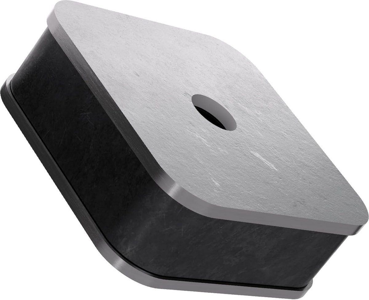 Ferriet magneetsluiting koolstofarm staal rechthoekig met middengat verzinkt 2,5 cm