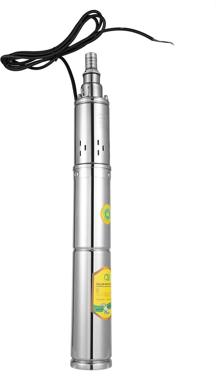 24V 370W Onderdompelbare Pomp 65m³/h - Roestvrij Staal Diepwaterpomp Zonnepaneel