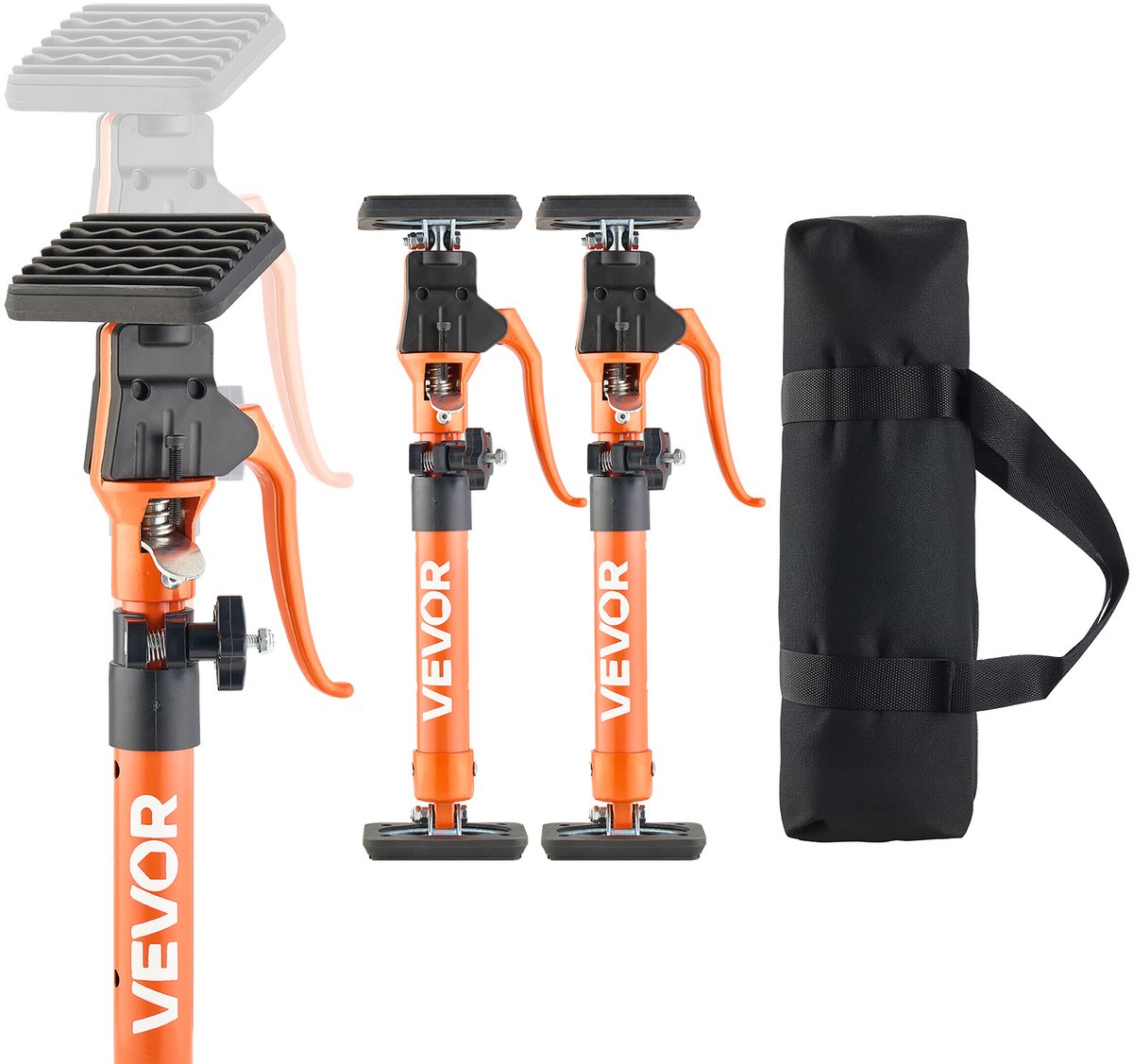 VEVOR Eenhandige Ondersteuning, 2-Pack, Plafondondersteuning 40-60cm, Telescopische Stalen Ondersteuning, Montage Ondersteuning Tot 100kg Capaciteit voor Het Installeren Van Kasten, Het Optillen Van Gipsplaten, Vrachtpalen