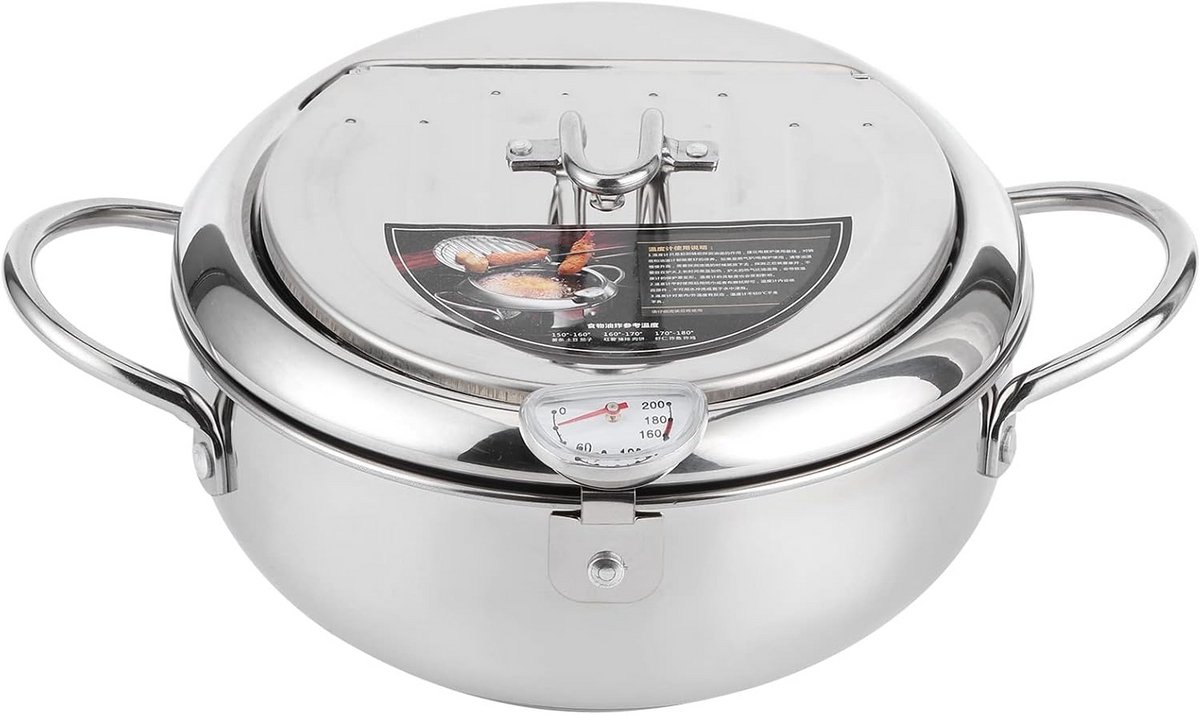 Japanse Frituurpan - Mini Friteuse Diameter 24cm - Mini Frituurpan Milieuvriendelijk - Keukenpan