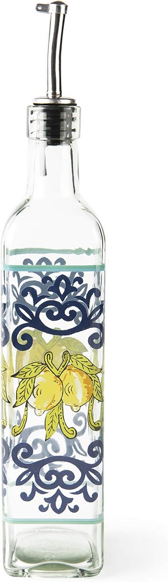 Oliekan met schenktuit van glas - Amalfi stijl - Handgemaakt