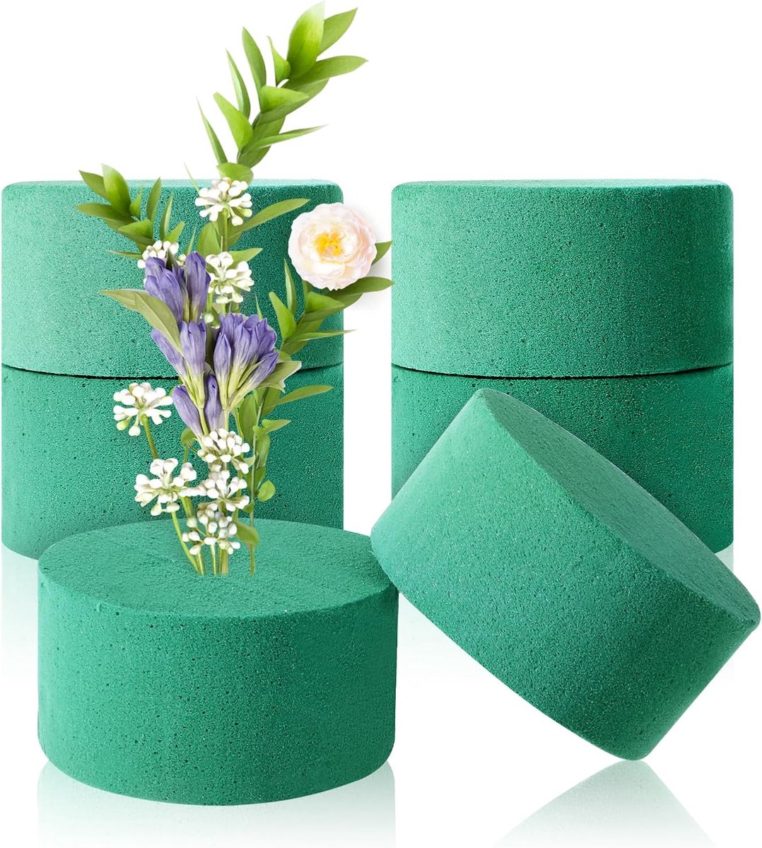 Ronde bloemenschuimblokken voor verse en kunstbloemen - 12 cm (6 stuks)