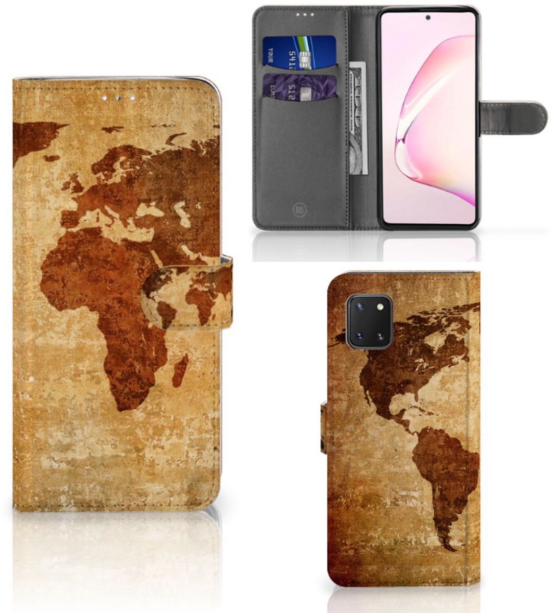 Samsung Note 10 Lite Flip Cover Wereldkaart