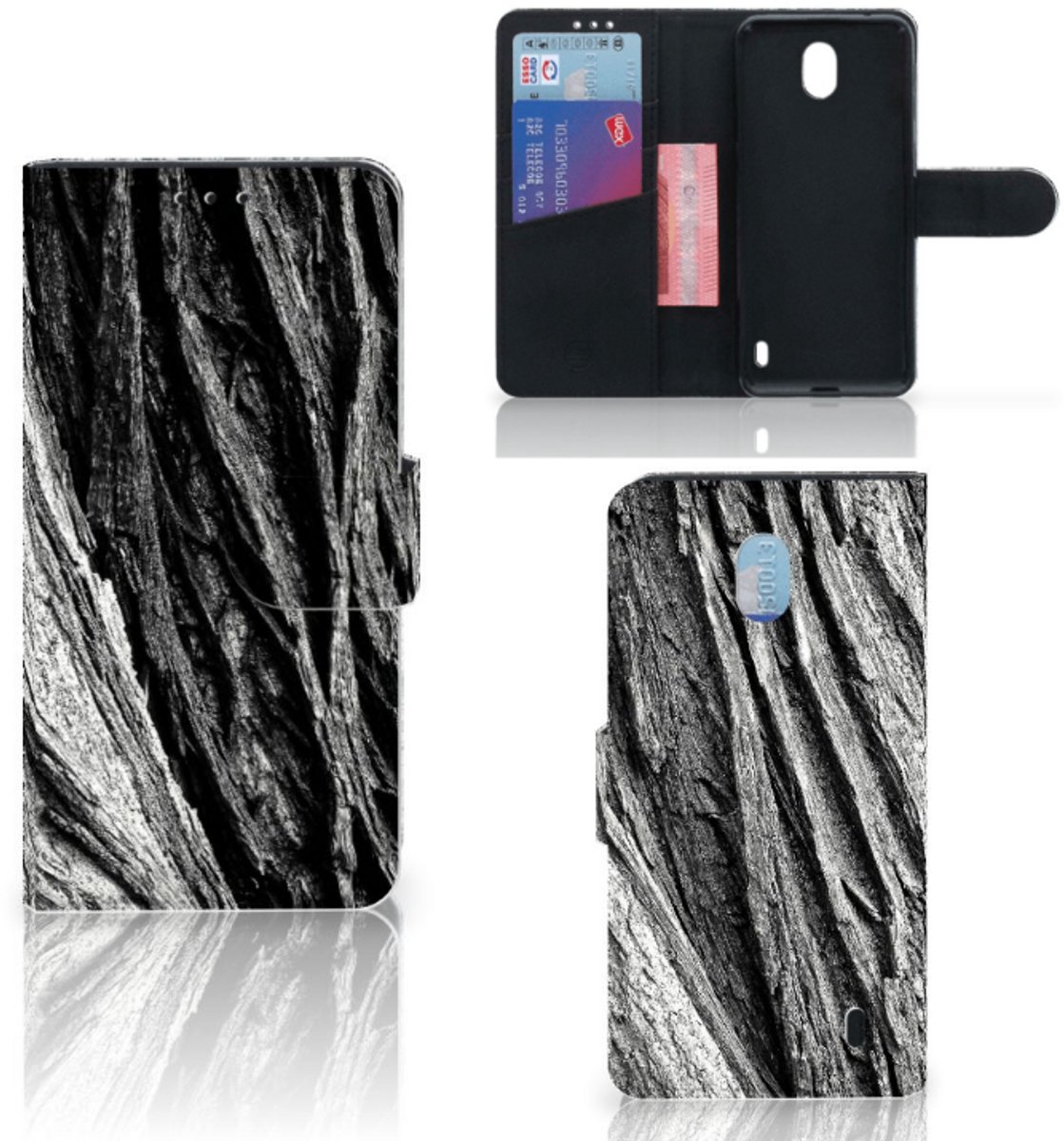 Book Style Case Nokia 1 Plus Boomschors Grijs