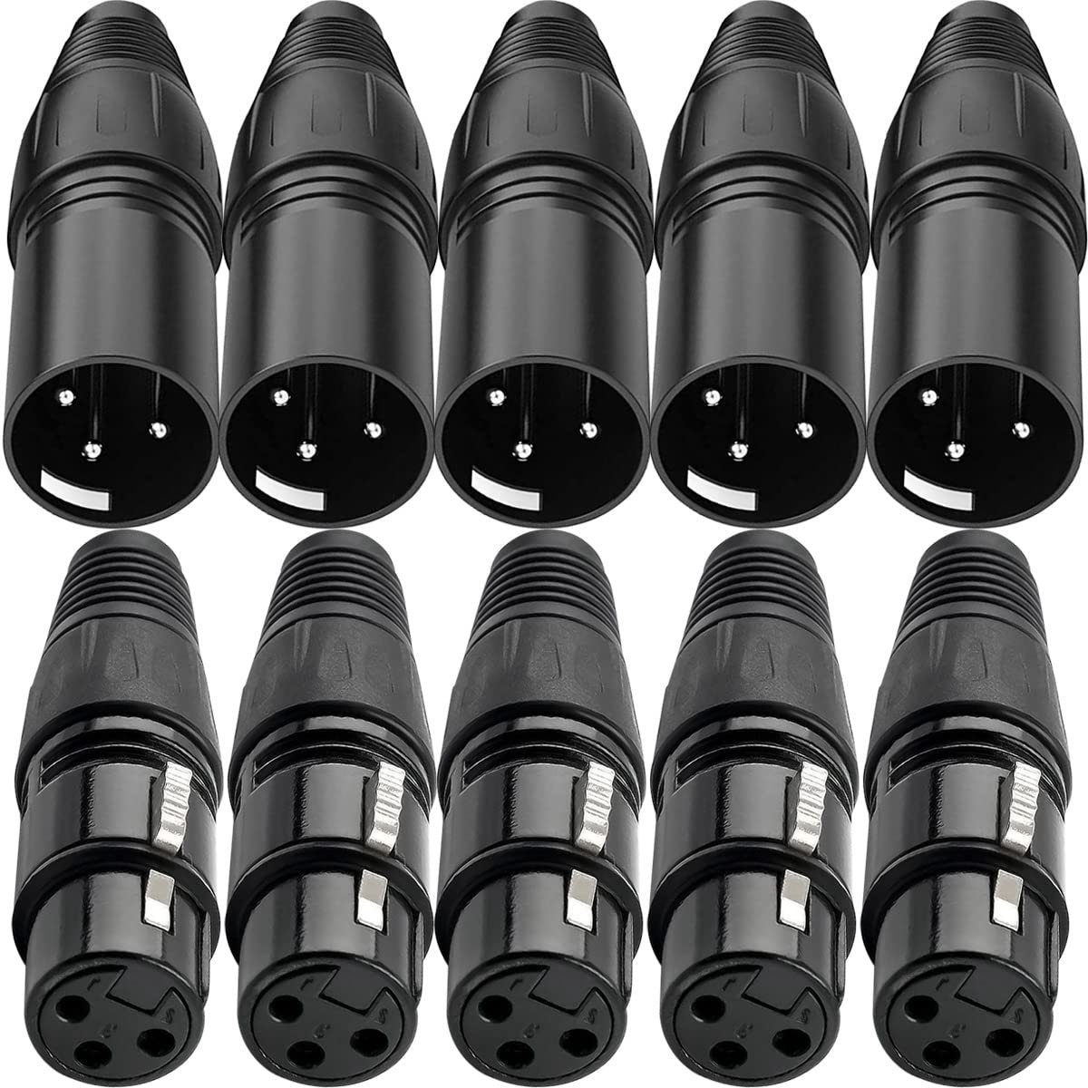 10 Stuks XLR Stekker Microfoon Kabel - Mannelijke en Vrouwelijke 3-pins Connectoren