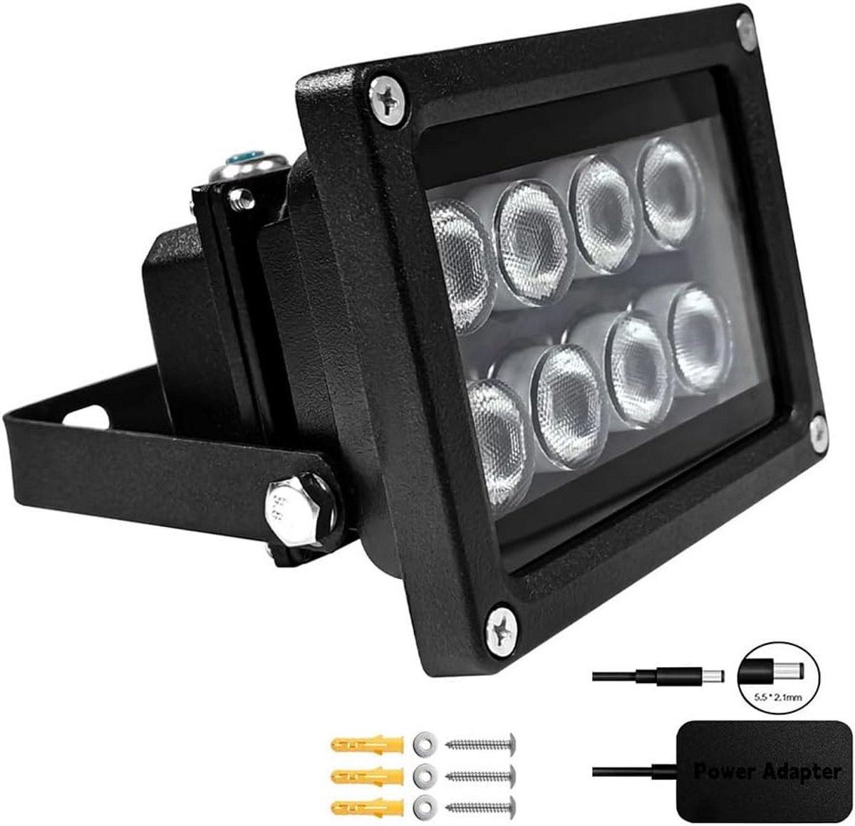 Infrarood LED Schijnwerper voor Beveiligingscamera's - 8 LED's, Groothoek 90°, IP66 Waterdicht