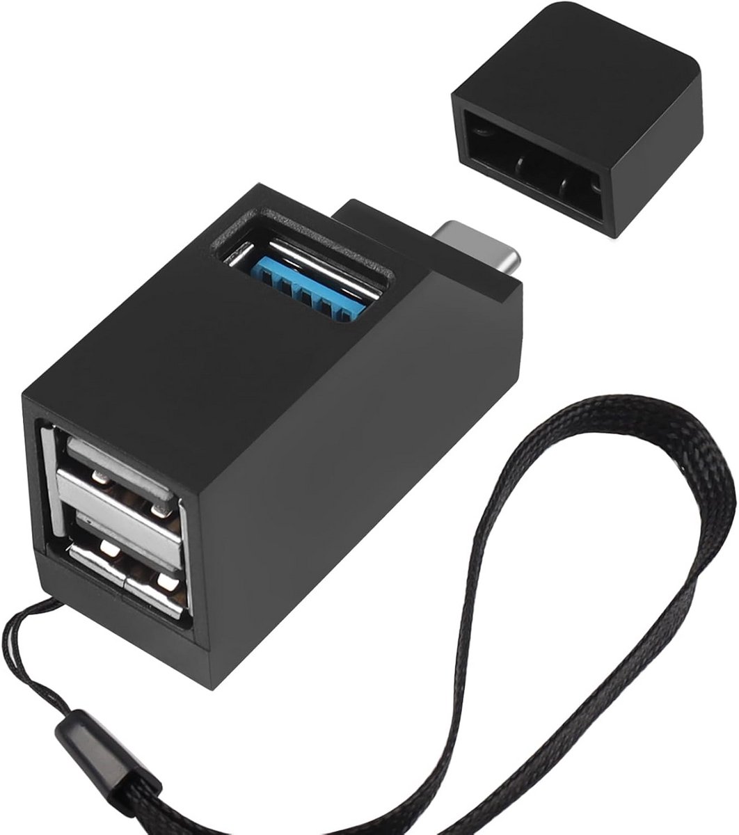 Mini USB Hub 3 Poorten - Draagbare USB Spliter voor Hoge Snelheid Gegevensoverdracht