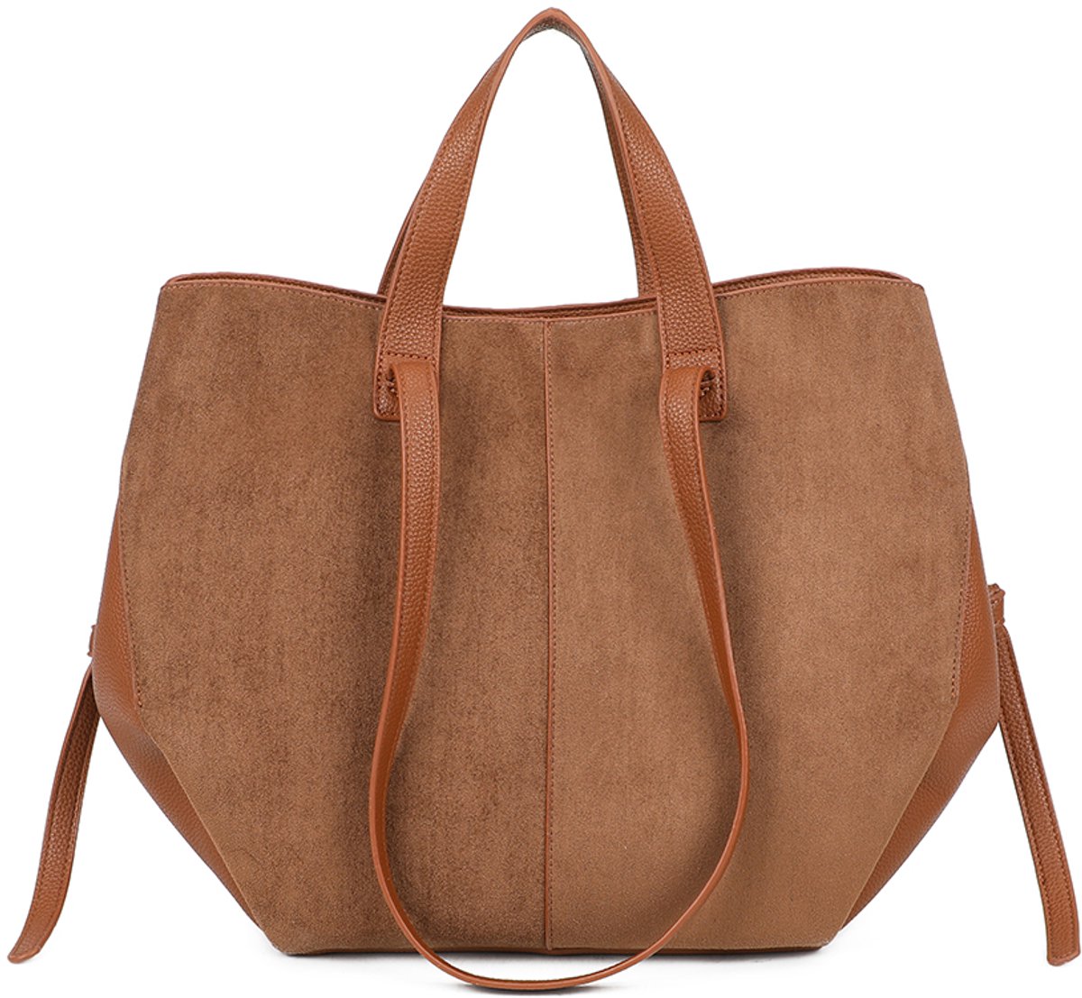 Gallantry® Dames Handtas – Shopper Tas – Grote Schoudertas – Werk Tas met Rits – Ruime Dames Tas - Bruin