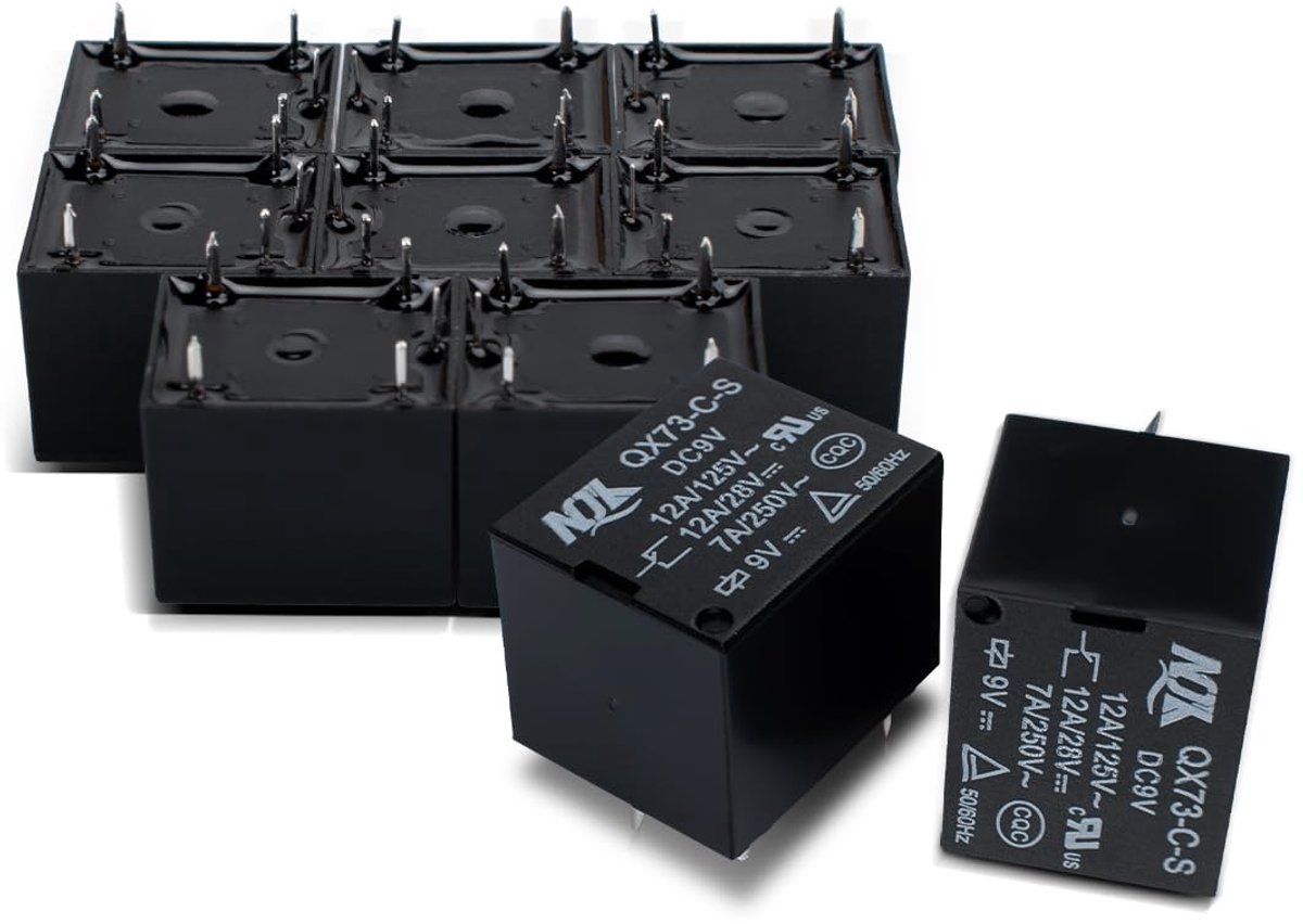 10 Stuks 5 Pin DC 9V Mini SPST Macht Relais voor Elektrische Circuit Bescherming