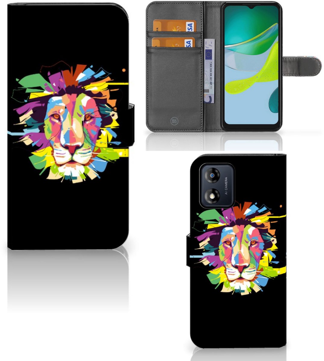 Motorola Moto E13 4G Leuk Hoesje Lion Color