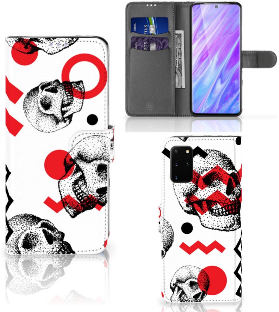 Telefoonhoesje met Naam Samsung Galaxy S20 Plus Skull Red