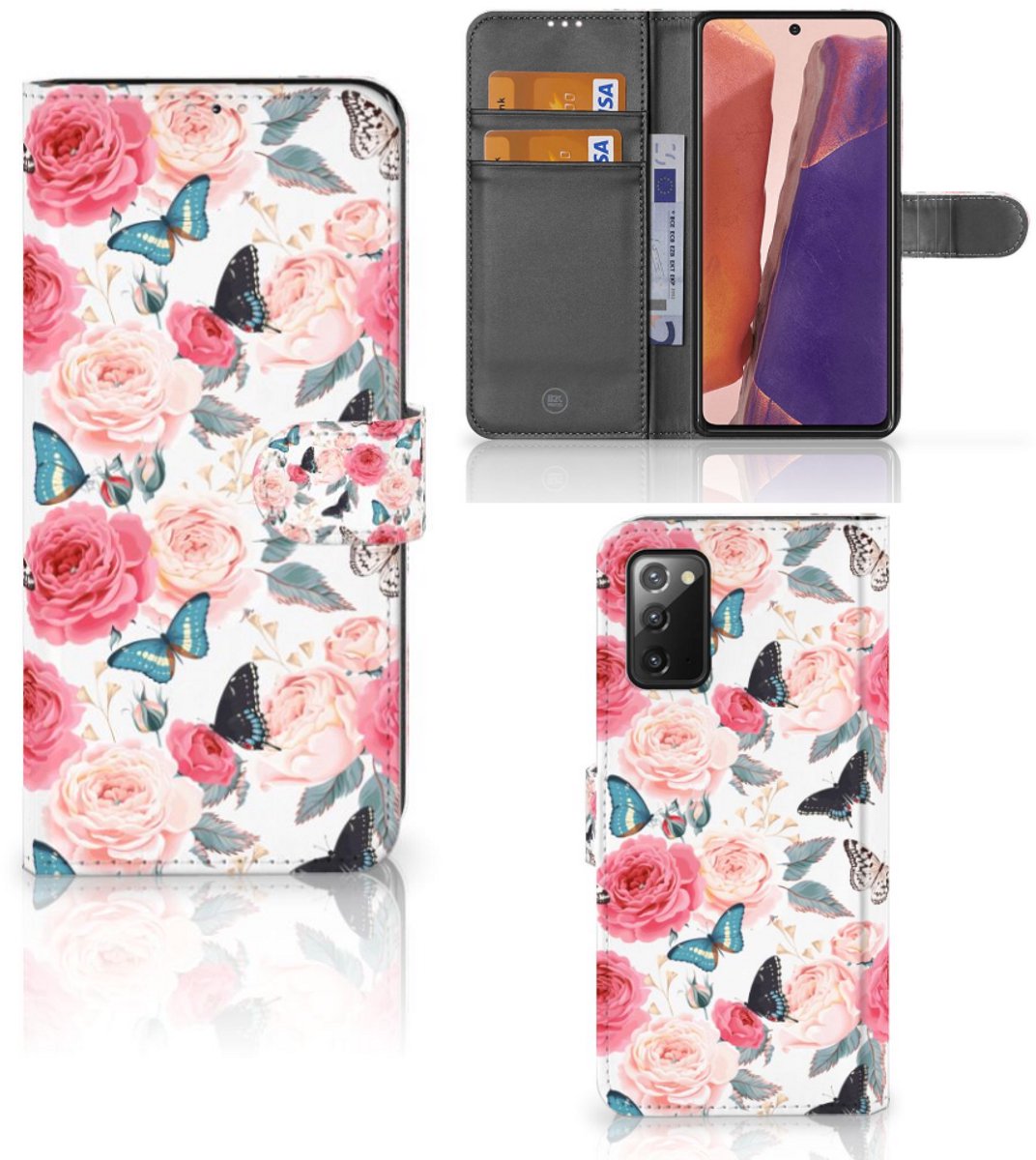 Samsung Galaxy Note 20 Hoesje Butterfly Roses