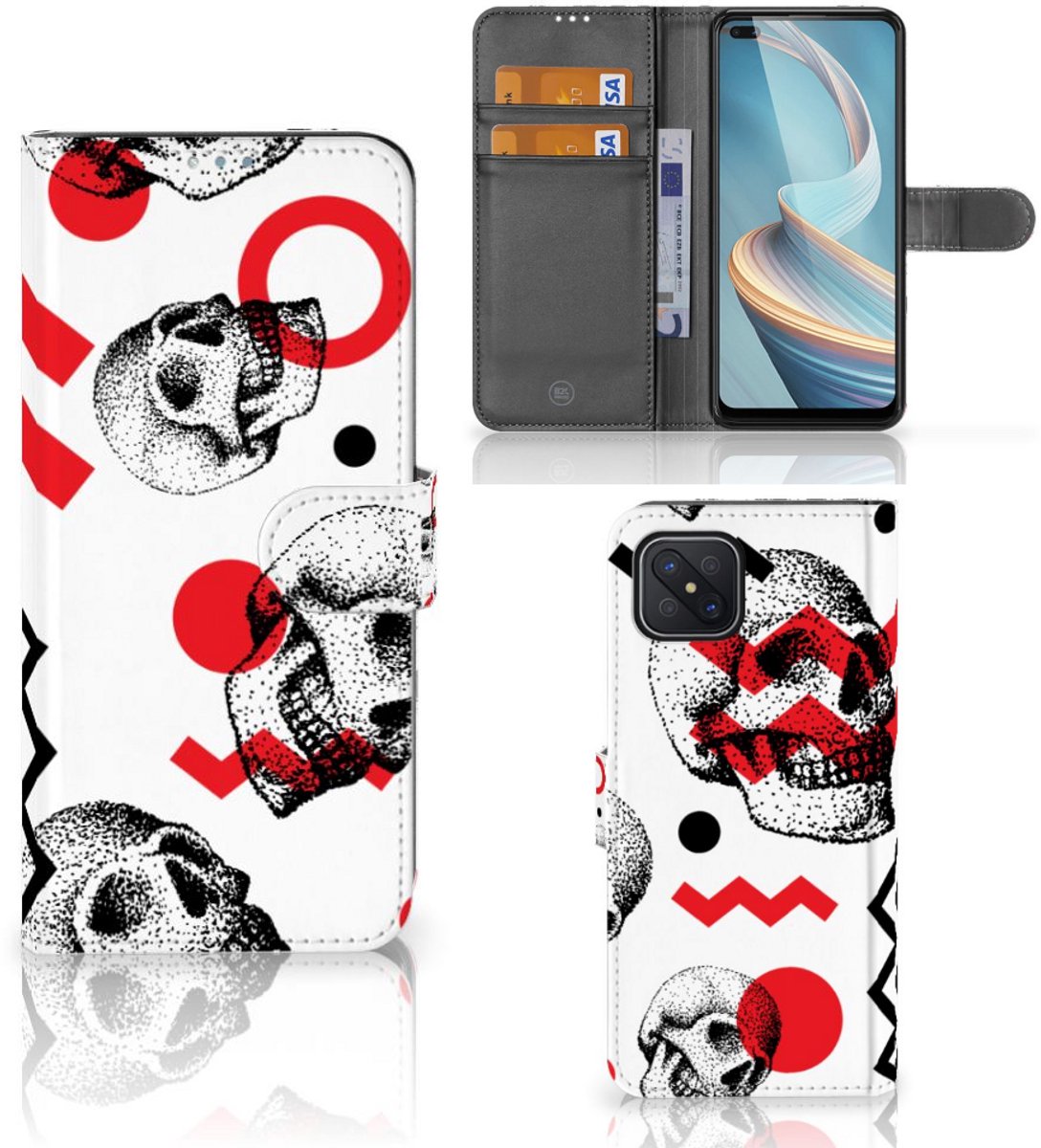 Telefoonhoesje met Naam OPPO Reno4 Z Skull Red