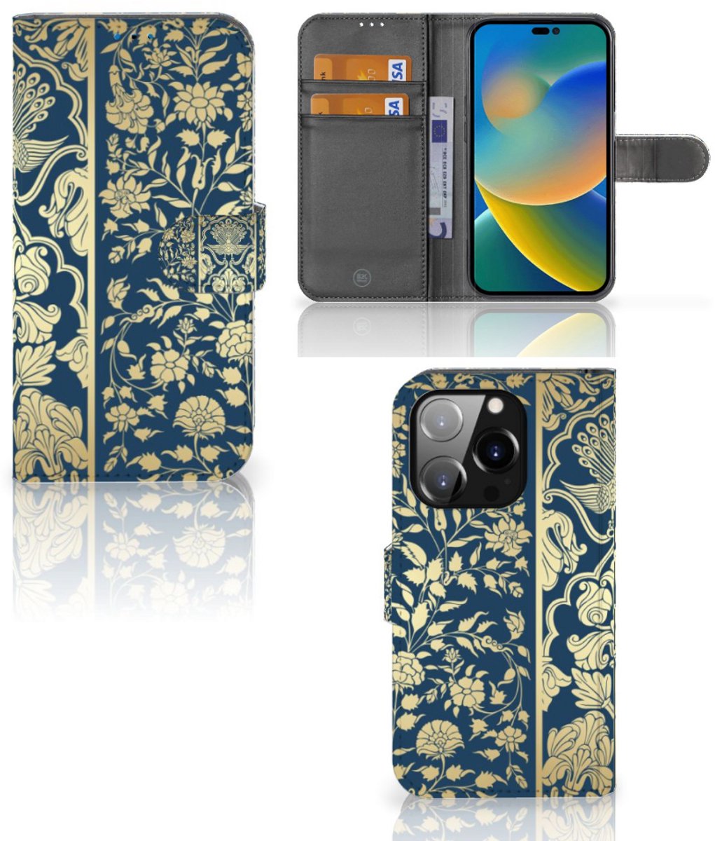iPhone 14 Pro Hoesje Beige Flowers