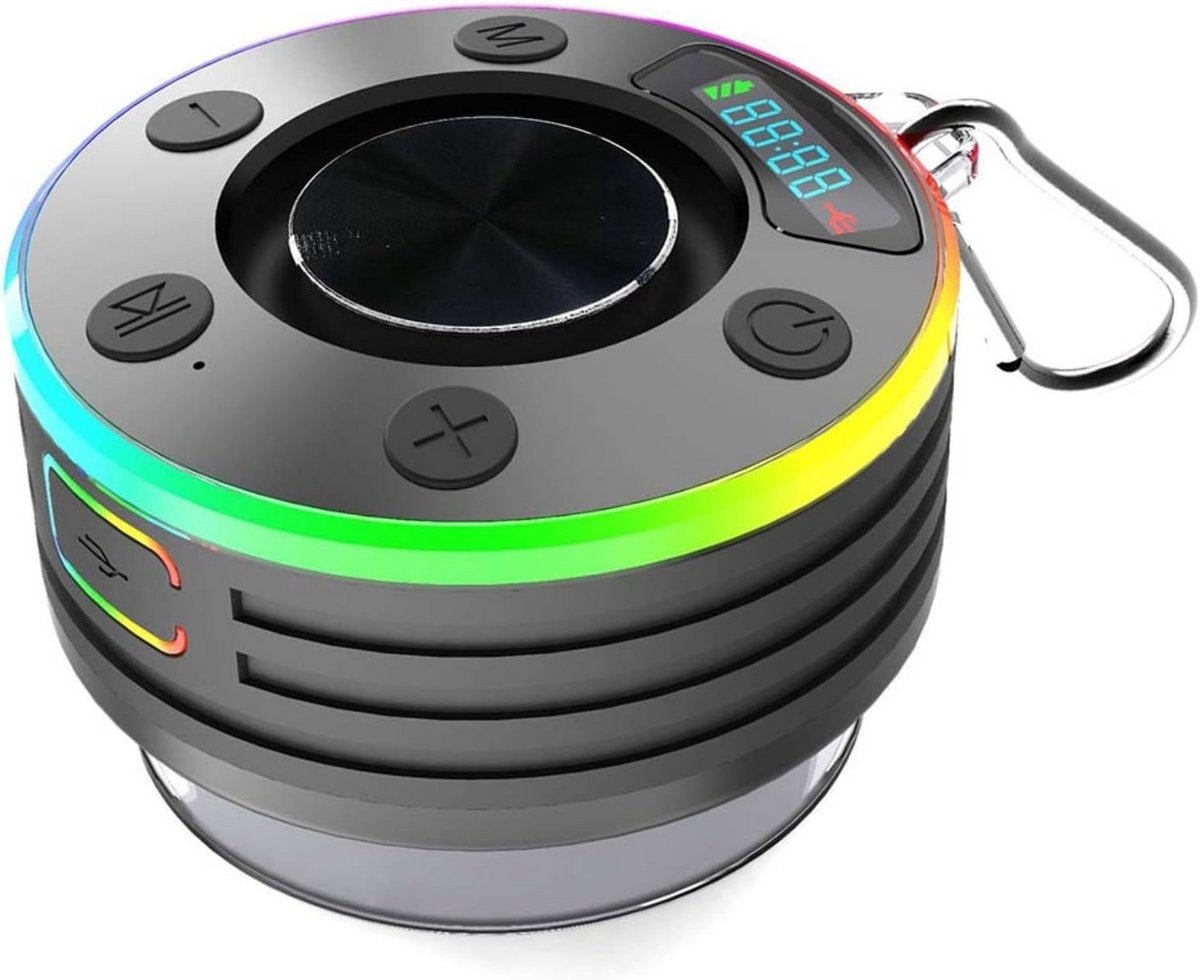 Draadloze Bluetooth Doucheluidspreker - IPX7 Waterdicht met FM-Radio en LED-Display