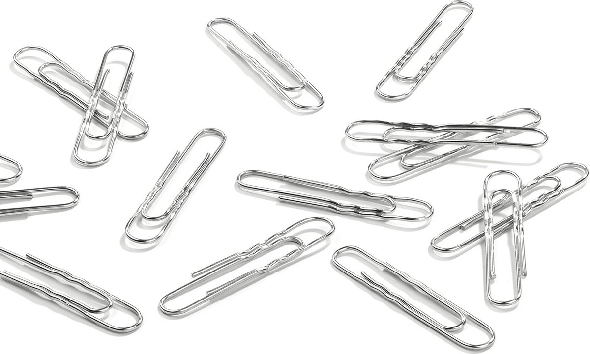 Paperclips 50 mm van metaal - 100 stuks - Zilver