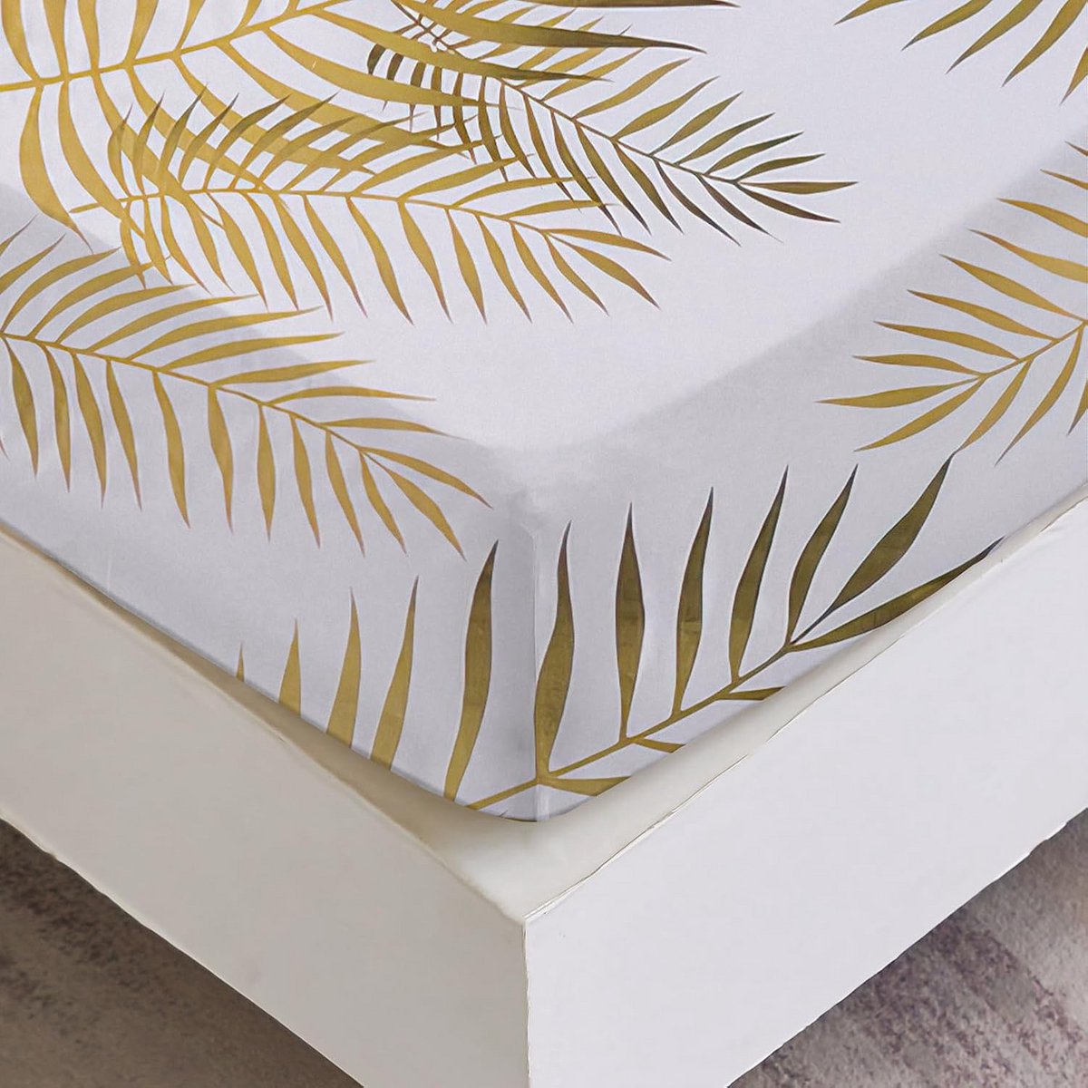Hoeslaken 180 x 200 cm met Tropisch Bladerpatroon en Zacht Polyester Microvezel