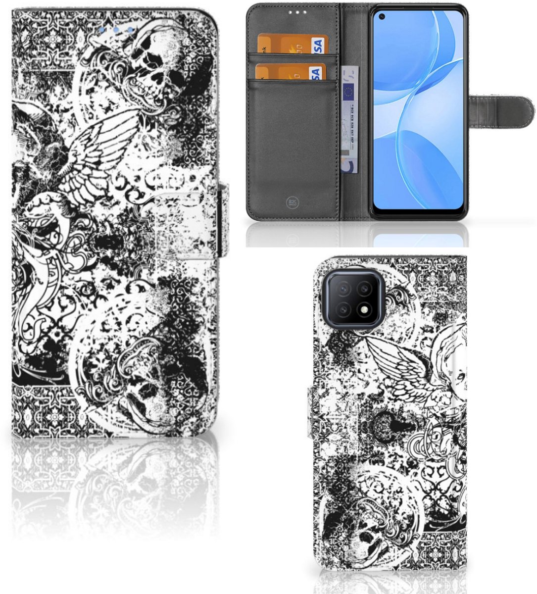 Telefoonhoesje met Naam OPPO A73 5G Skulls Angel