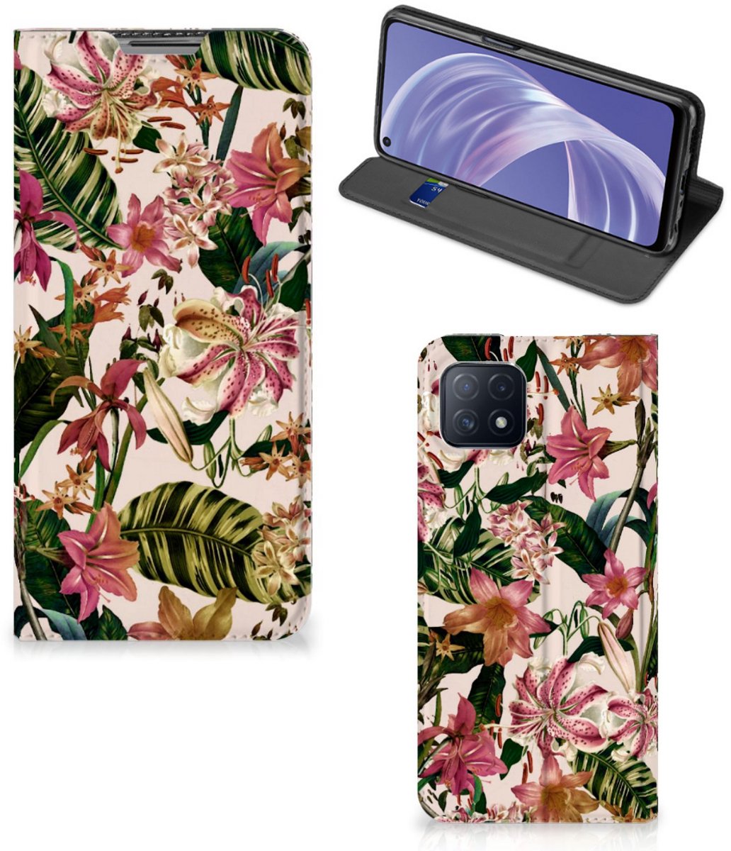 OPPO A73 5G Smart Cover Flowers