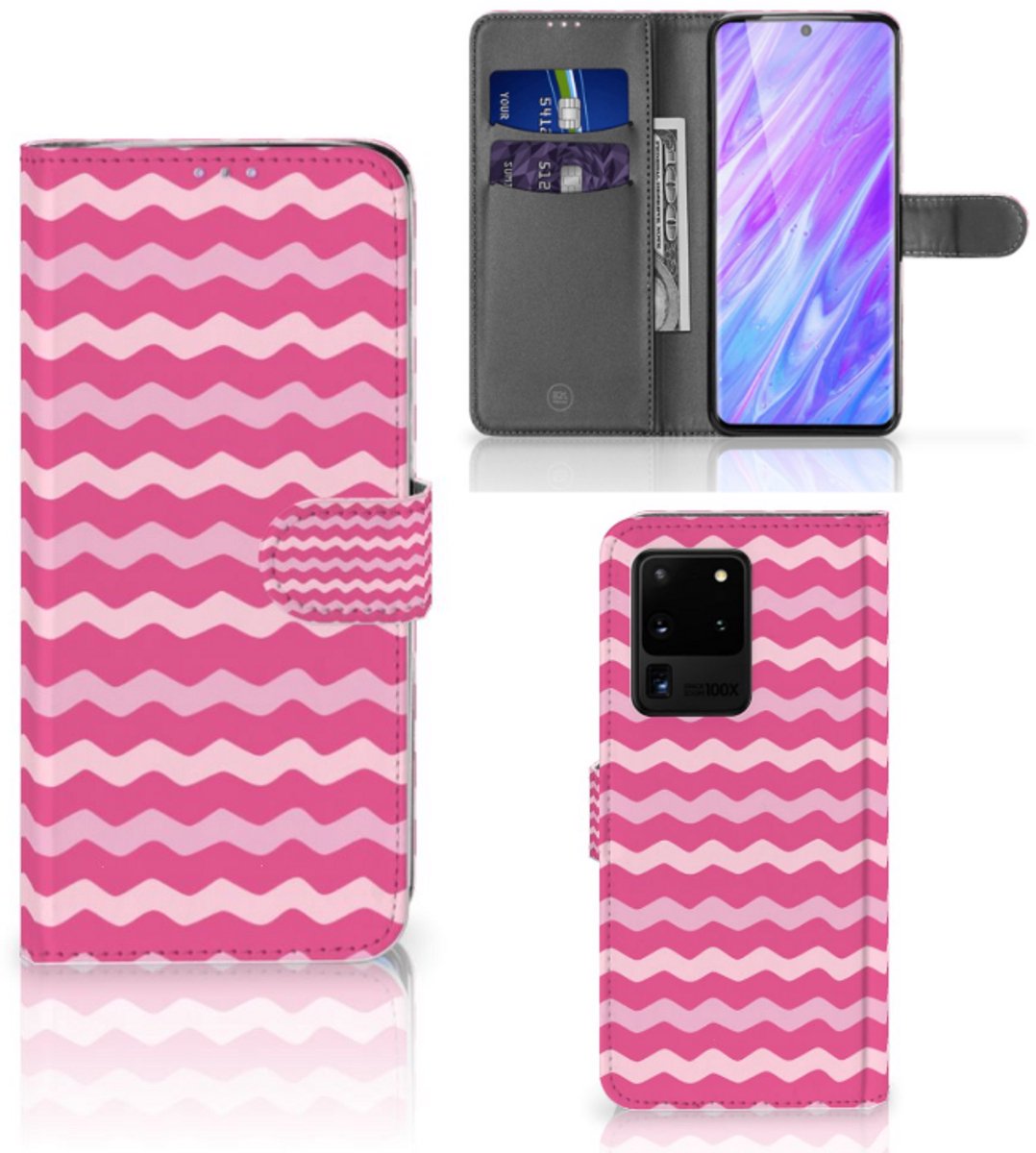Samsung Galaxy S20 Ultra Telefoon Hoesje Waves Pink