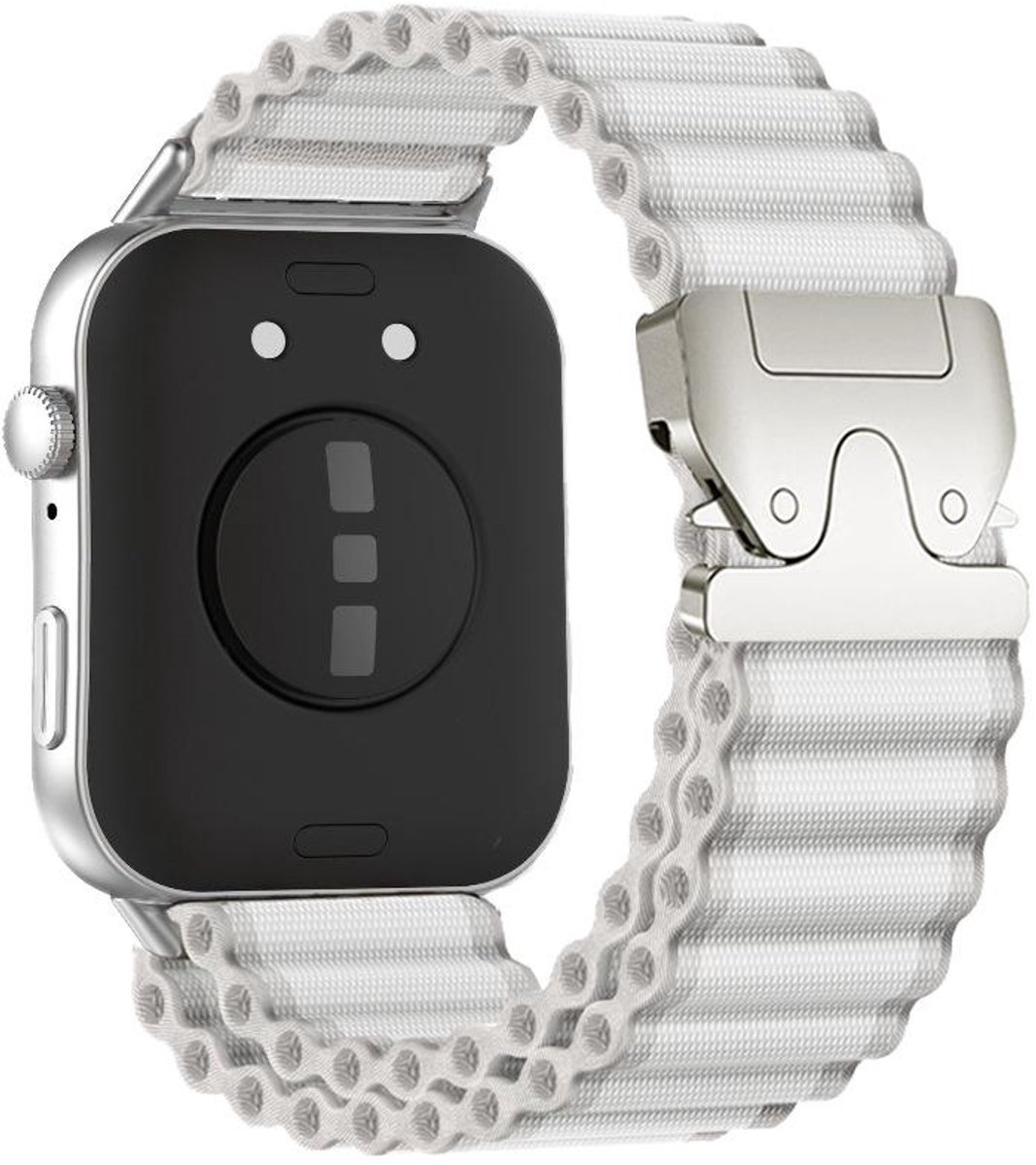Nylon bandje - geschikt voor Huawei Watch Fit 4 Pro / 4 / 3 - ocean stijl - wit