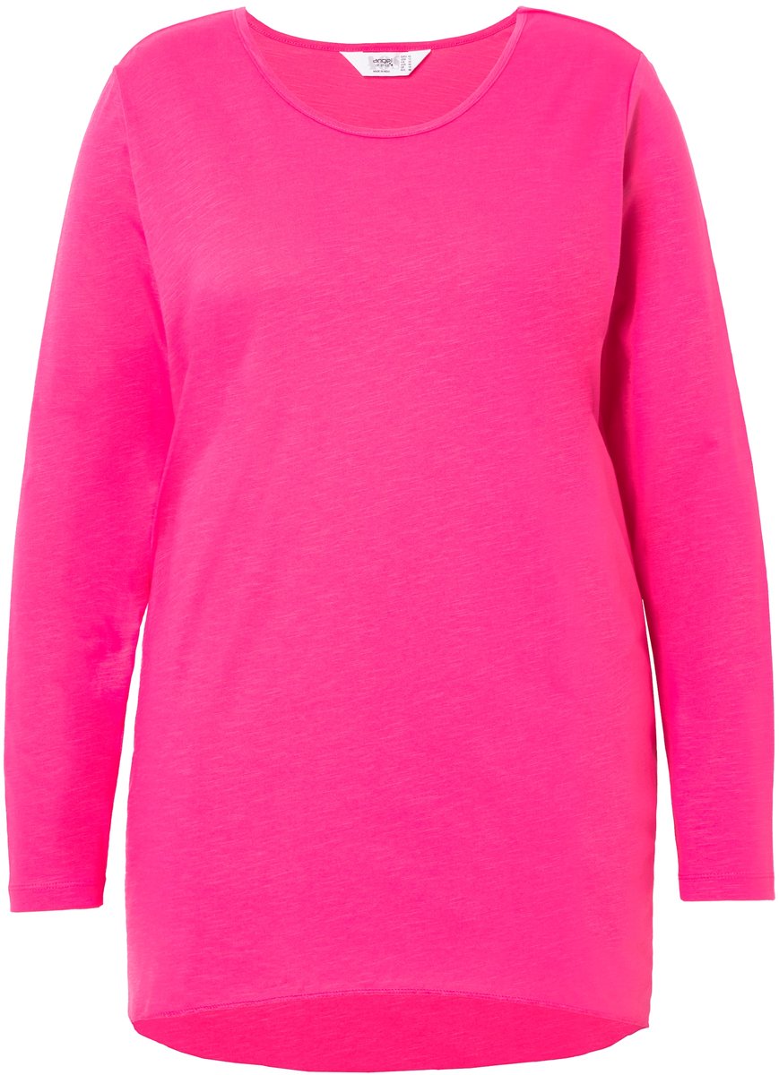 Angel of Style - Dames - longshirt comfortabele pasvorm ronde hals lange mouwen - Hibiscusrood - Maat 46