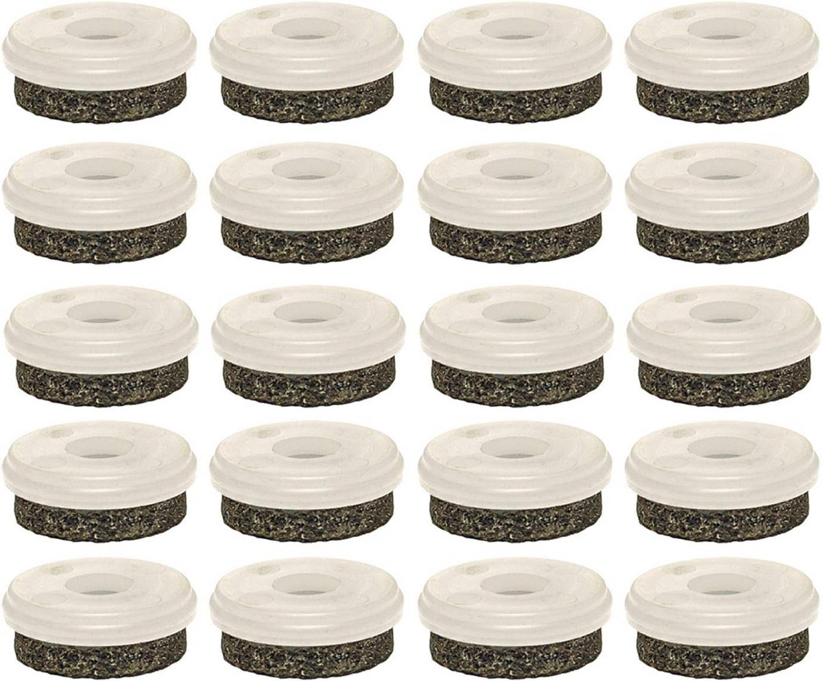 Vilten Doppen - Meubelglijders Vilt - Meubels Beschermen - QuickClick Systeem - 30 mm - Natural